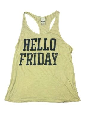 PINK Victoria's Secret Pale Yellow Racerback Tank